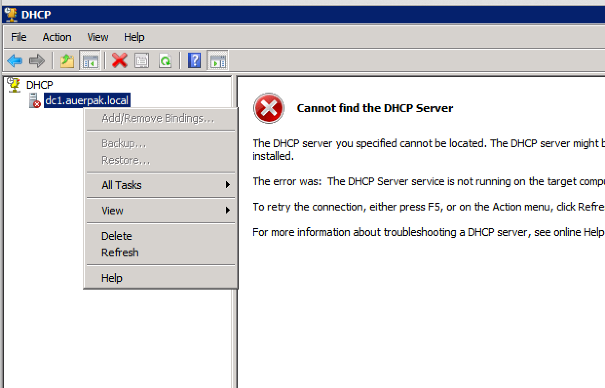 dhcp failed apipa is being used